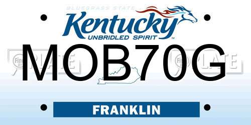 MOB70G Kentucky License Plate
