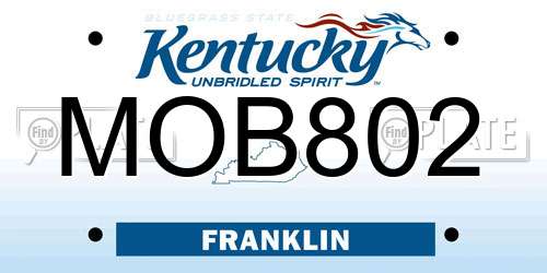 MOB802 Kentucky License Plate