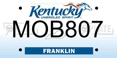MOB807 Kentucky License Plate