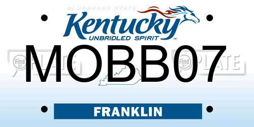 MOBB07 Kentucky License Plate