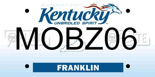 MOBZ06 Kentucky License Plate