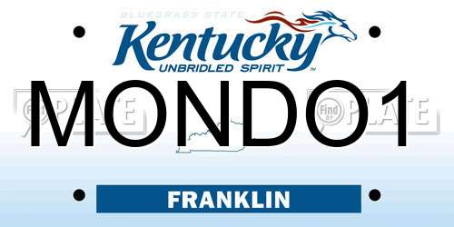 MONDO1 Kentucky License Plate