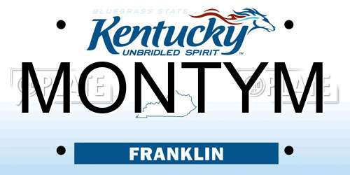 MONTYM Kentucky License Plate