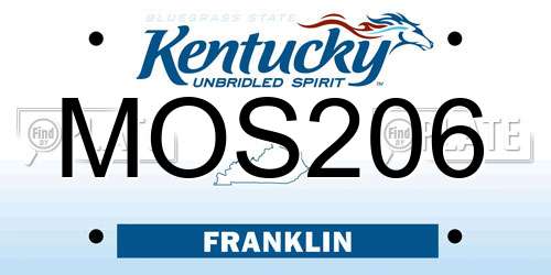 MOS206 Kentucky License Plate