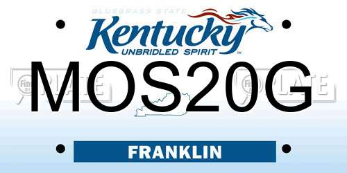 MOS20G Kentucky License Plate