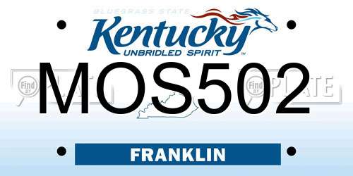 MOS502 Kentucky License Plate