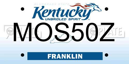 MOS50Z Kentucky License Plate