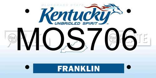 MOS706 Kentucky License Plate