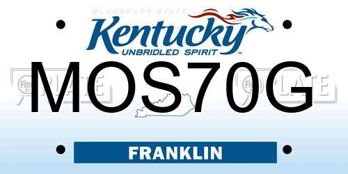 MOS70G Kentucky License Plate