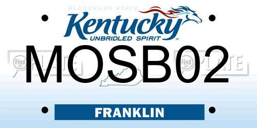 MOSB02 Kentucky License Plate