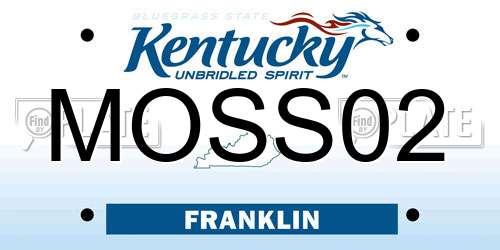 MOSS02 Kentucky License Plate