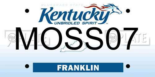 MOSS07 Kentucky License Plate