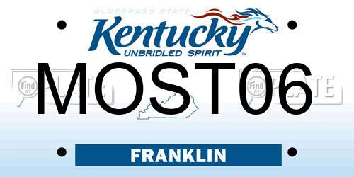 MOST06 Kentucky License Plate