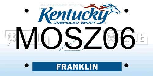MOSZ06 Kentucky License Plate