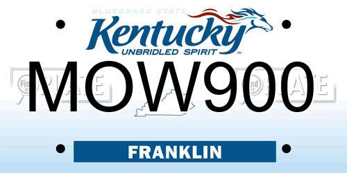 MOW900 Kentucky License Plate