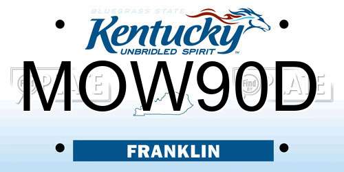 MOW90D Kentucky License Plate