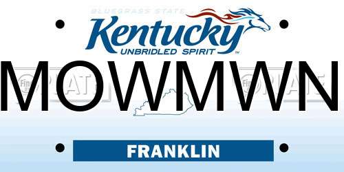 MOWMWN Kentucky License Plate