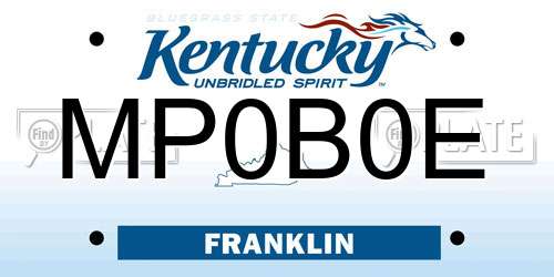MP0B0E Kentucky License Plate