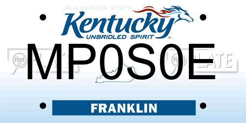 MP0S0E Kentucky License Plate