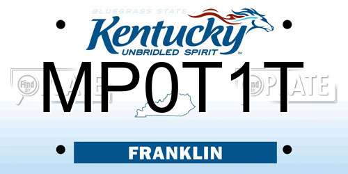 MP0T1T Kentucky License Plate