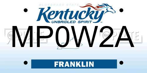 MP0W2A Kentucky License Plate