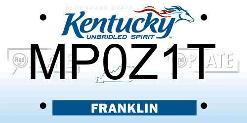 MP0Z1T Kentucky License Plate