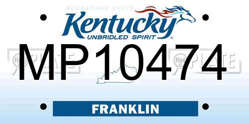MP10474 Kentucky License Plate