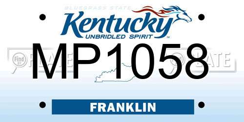 MP1058 Kentucky License Plate