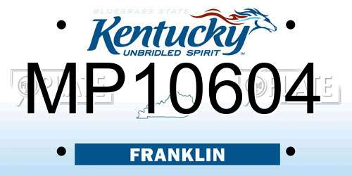 MP10604 Kentucky License Plate