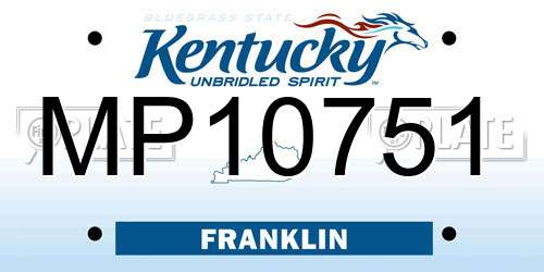 MP10751 Kentucky License Plate