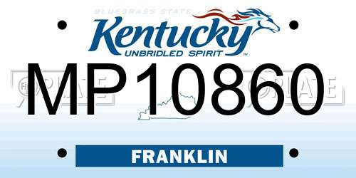 MP10860 Kentucky License Plate
