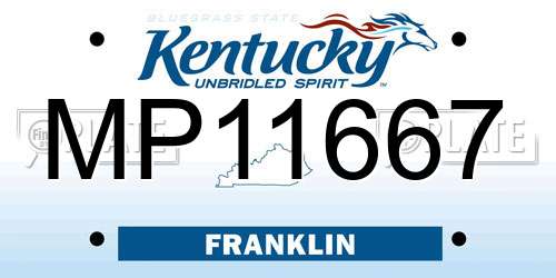 MP11667 Kentucky License Plate