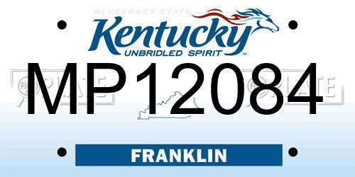 MP12084 Kentucky License Plate