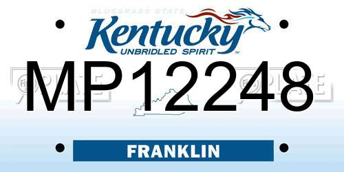 MP12248 Kentucky License Plate