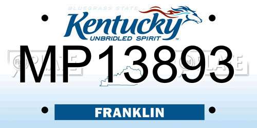 MP13893 Kentucky License Plate