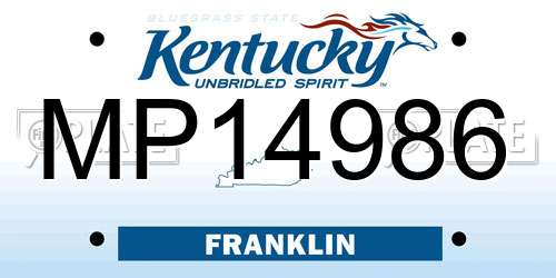 MP14986 Kentucky License Plate