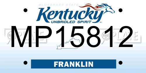 MP15812 Kentucky License Plate