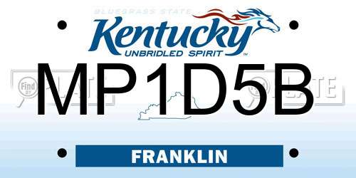 MP1D5B Kentucky License Plate