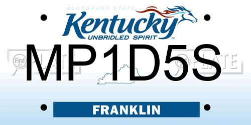 MP1D5S Kentucky License Plate