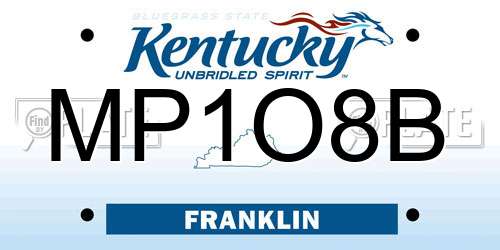 MP1O8B Kentucky License Plate