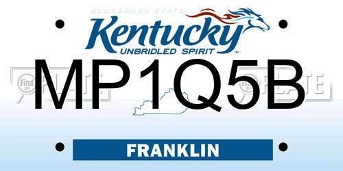 MP1Q5B Kentucky License Plate