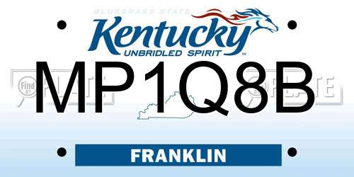 MP1Q8B Kentucky License Plate
