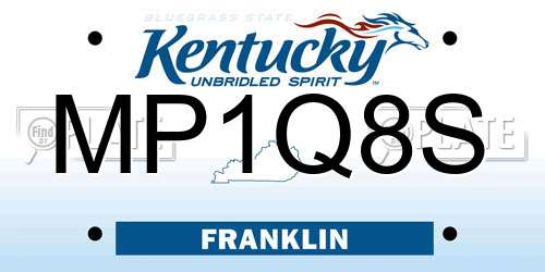 MP1Q8S Kentucky License Plate