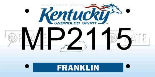 MP2115 Kentucky License Plate
