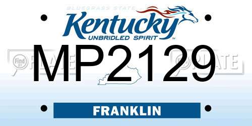 MP2129 Kentucky License Plate
