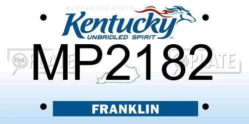 MP2182 Kentucky License Plate