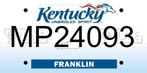 MP24093 Kentucky License Plate