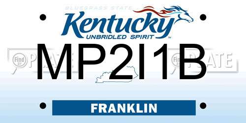 MP2I1B Kentucky License Plate