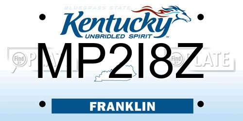 MP2I8Z Kentucky License Plate