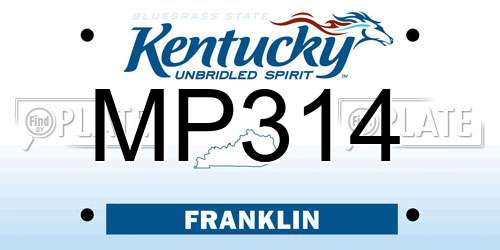 MP314 Kentucky License Plate